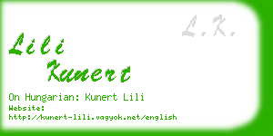 lili kunert business card